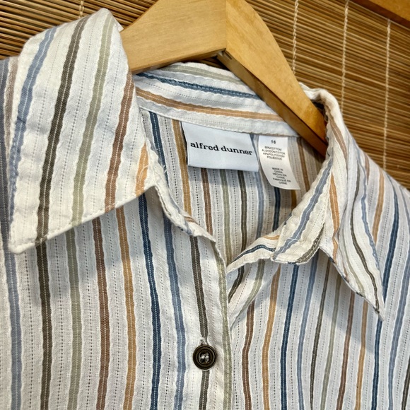 Alfred Dunner Striped Button Down - Picture 2 of 2